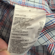 Chemise Nautica L Carreaux Bleu Rouge Logo Brodé Made in Mauritius Coton