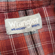 Wrangler M Chemise Western Flanelle Rouge Carreaux Boutons-pression