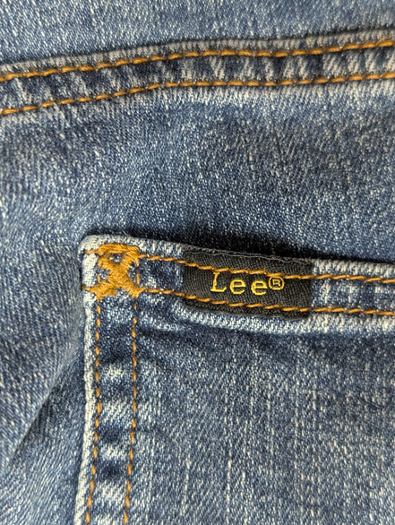 Jean Lee Vintage Homme W34 L34 Bleu Denim Stretch Excellent État