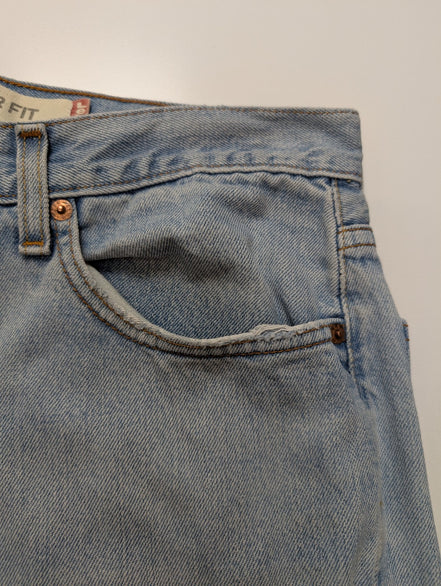 Jean Levi's 505 Regular Fit Vintage Homme W34 L34 Bleu Clair Denim Long
