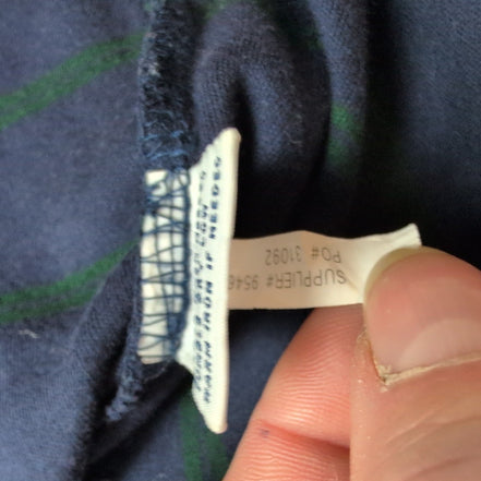 Polo Ralph Lauren Homme XL Bleu Marine Rayures Vertes Logo Vert Polo