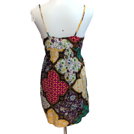 Robe d'Été Femme S Fine Bretelle Coton Fleurie Dos Élastiqué Vintage