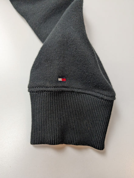 Sweat Tommy Hilfiger vintage noir grand logo sérigraphié homme taille S