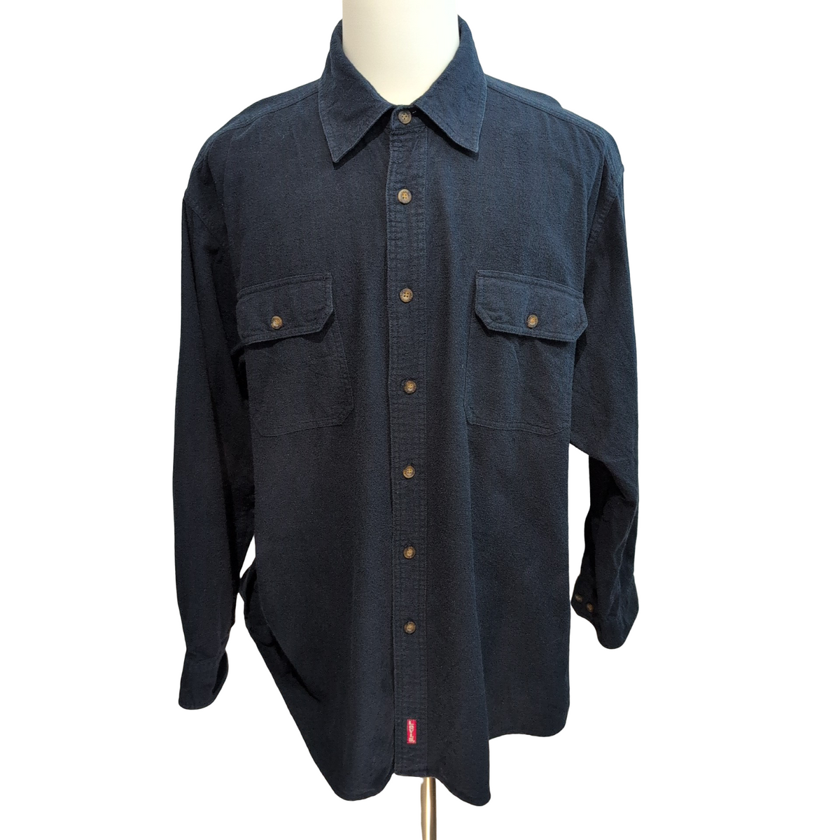 Chemise Levi's XXL Bleu Marine Chamoisée 100% Coton 2 Poches manches longues