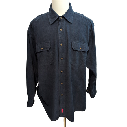 Chemise Levi's XXL Bleu Marine Chamoisée 100% Coton 2 Poches manches longues