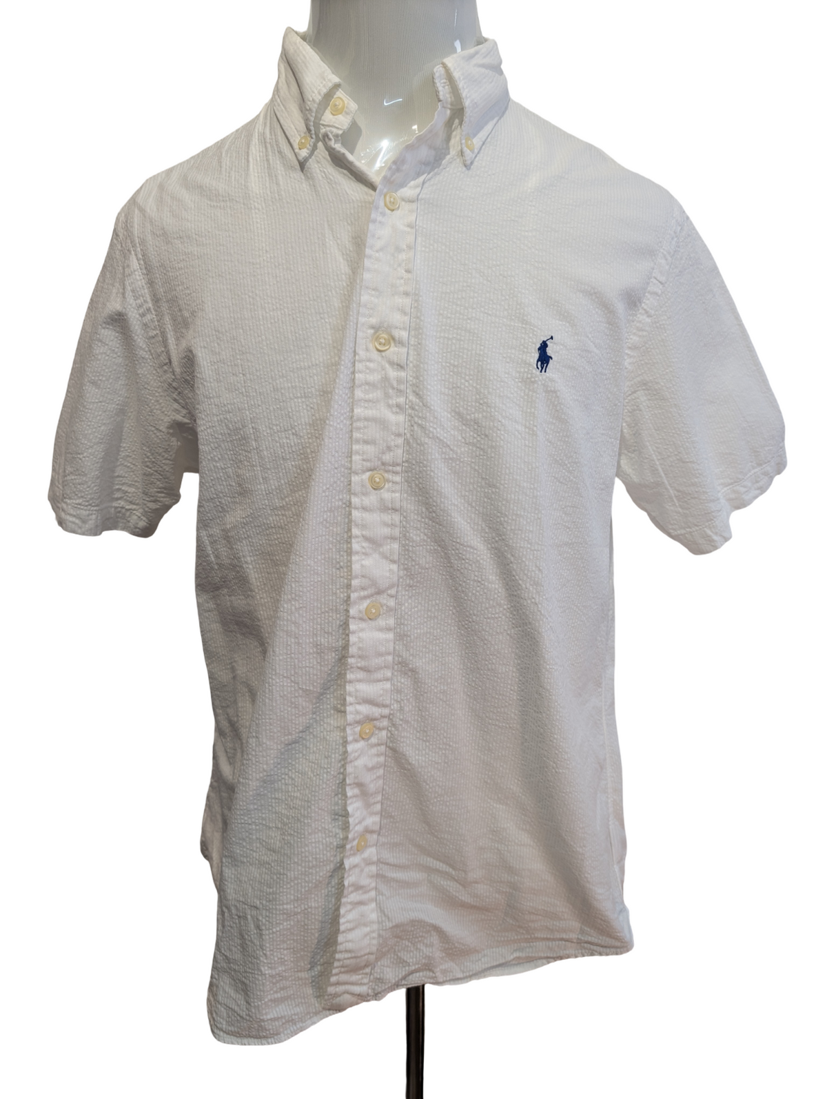 Chemise Polo Ralph Lauren Shirt L Seersucker Manches Courtes Classic Fit BD