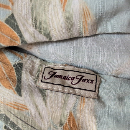 Chemise Hawaïenne Jamaica Jaxx XL 100% Soie Vert Eau Feuillage manches courtes