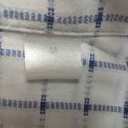 Chemise YVES SAINT LAURENT M Blanche Carreaux Bleus Gaufrés 100% Coton