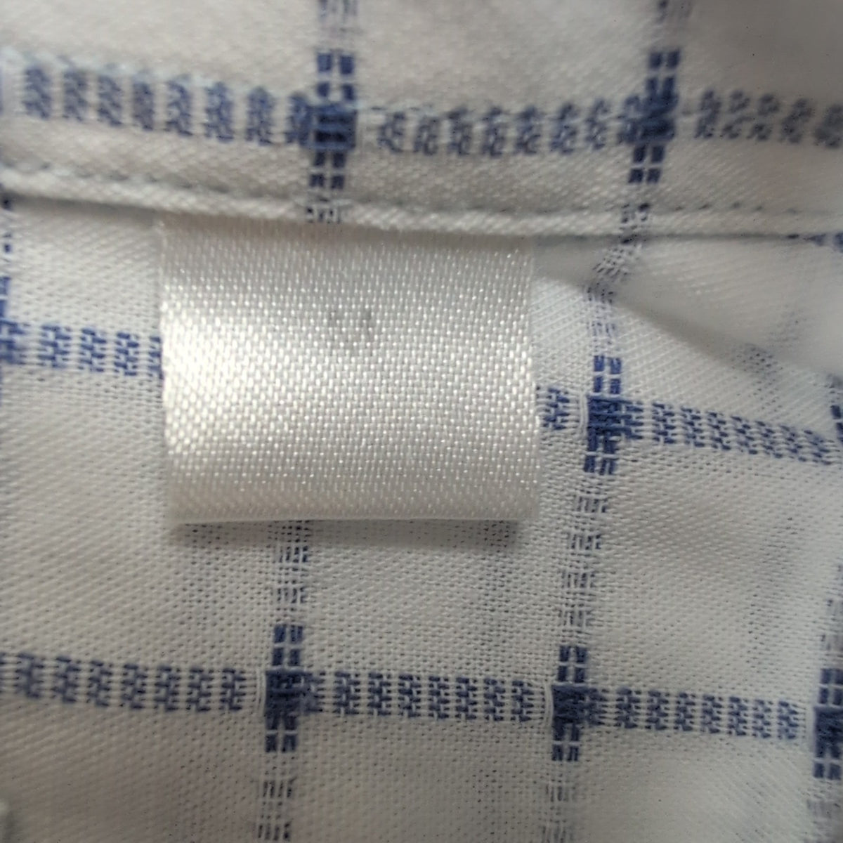 Chemise YVES SAINT LAURENT M Blanche Carreaux Bleus Gaufrés 100% Coton