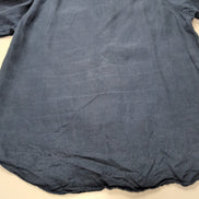Chemise TOMMY HILFIGER 100% Lin Bleue Marine avec Poches Manches Longues - T.M