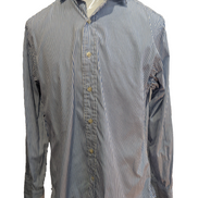 Chemise Polo Ralph Lauren Shirt L XL Regent Custom Fit Rayée Poignets Mousquetai