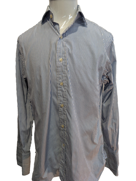 Chemise Polo Ralph Lauren Shirt L XL Regent Custom Fit Rayée Poignets Mousquetai