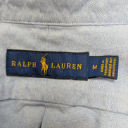 Chemise Ralph Lauren bleue manches courtes logo bleu avec poche taille M oxford 