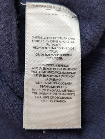 Pull Polo Ralph Lauren Bleu Marine - 100% Laine Mérinos Italienne - Taille M