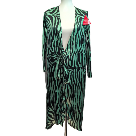 Déshabillé Kimono Dancing Leopard S/M Vert Noir Zèbre NEA Ceinture