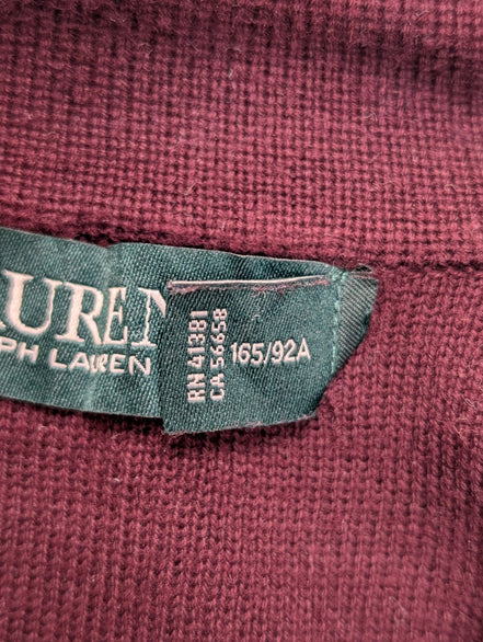Gilet boutonné Lauren Ralph Lauren Femme coton et nylon bordeaux Taille M