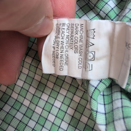 Chemise CHAPS verte à carreaux manches courtes taille XL #3e