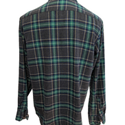 🌲 Chemise IZOD S Flanelle Poly-Coton Carreaux Vert |305S