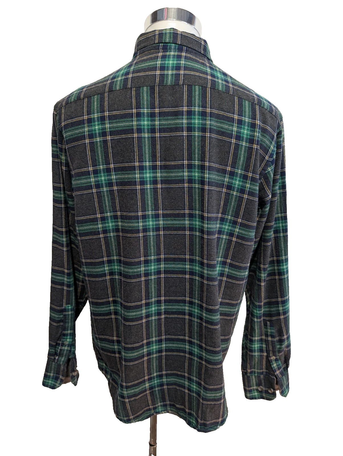 🌲 Chemise IZOD S Flanelle Poly-Coton Carreaux Vert |305S