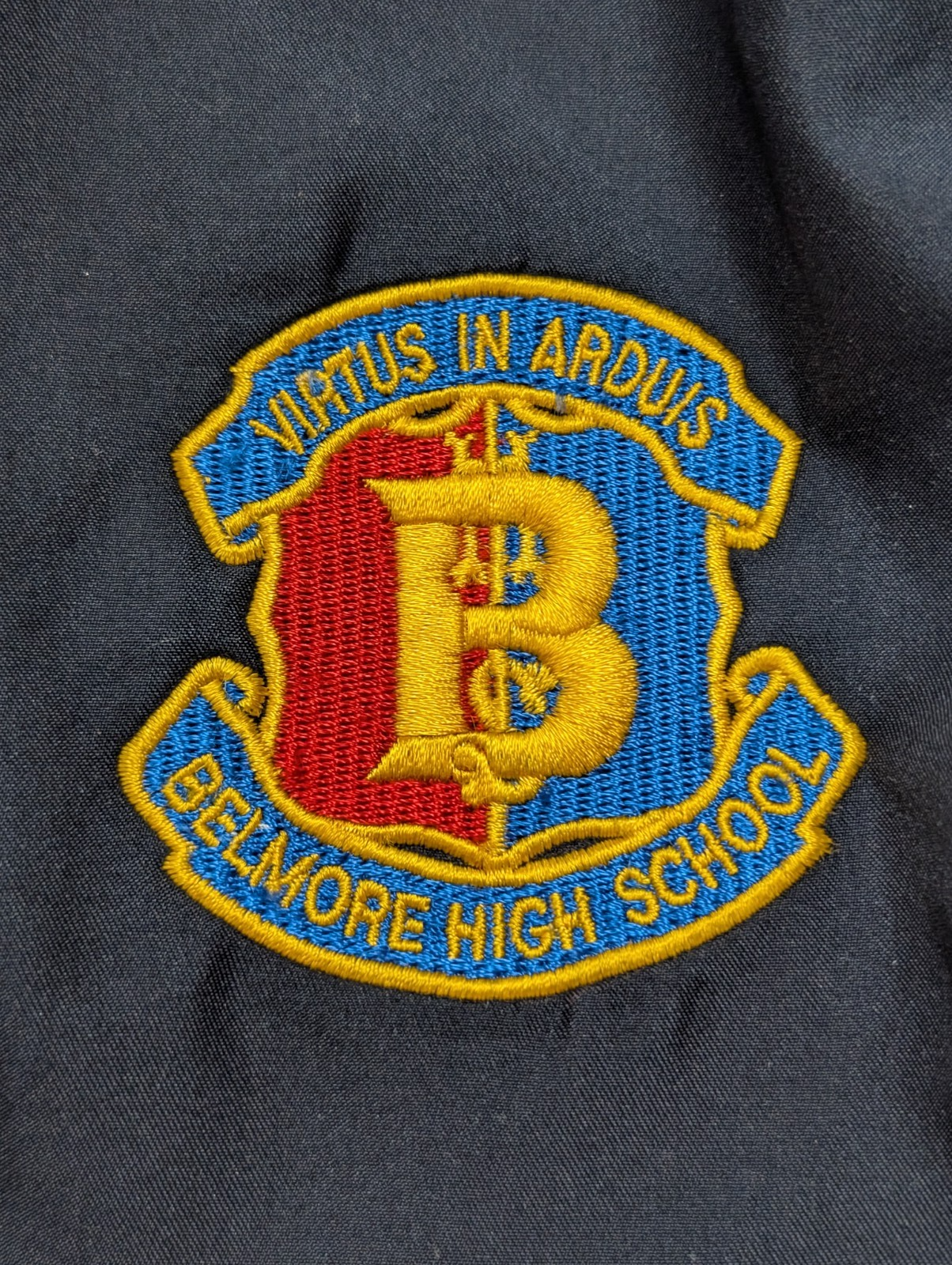 Blouson Polaire Chaud Hiver Botany Bay Bleu M | Style Varsity Écusson École