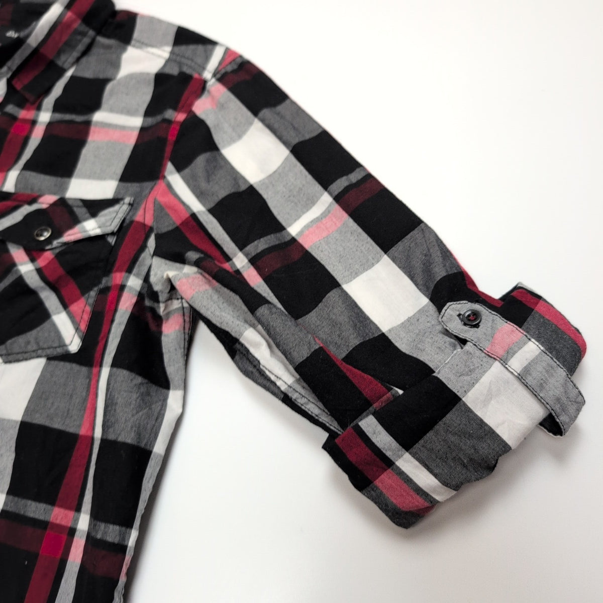 Chemise Eighty Eight M Noir Rouge 2 Poches Manches Retractables
