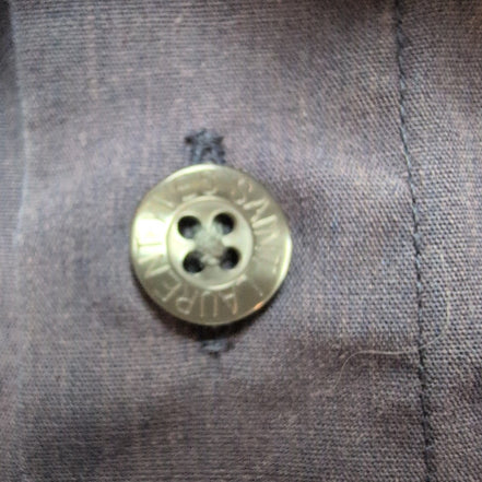 Chemise YVES SAINT LAURENT XL Bleu Marine Unie Logo Brodé Manches Courtes