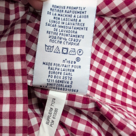 Chemise Polo Ralph Lauren S Rouge Bordeaux Carreaux Custom Fit Button Down Shirt