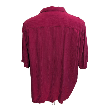 Chemise Hawaïenne Manches Courtes Caribbean Soie Rayonne Rouge XL