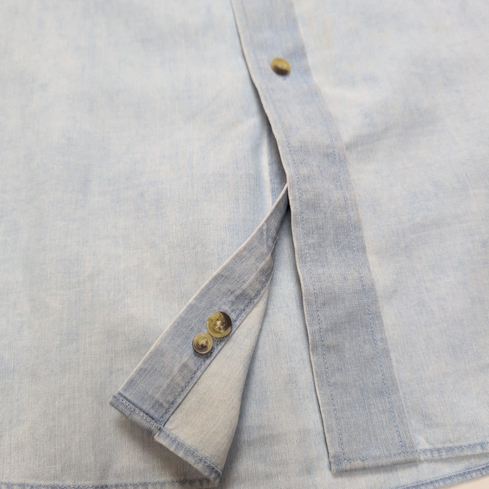 Chemise L.L. BEAN Homme XL Bleu Clair Effet Jean Manches Courtes Poche