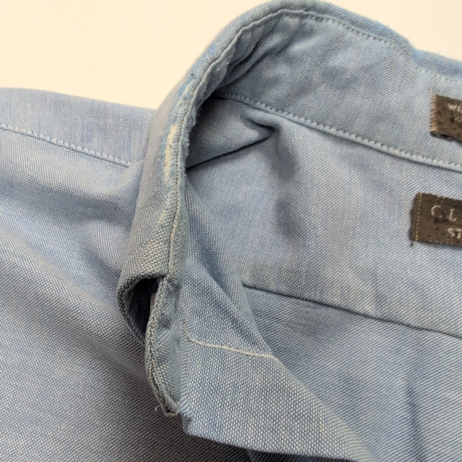 Chemise Clayerooke Made in USA M/L Bleu Manches Courtes Vintage