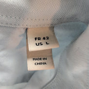 Chemise Lacoste 42 L Bleu Clair Regular Fit Logo Vert Coton manches longues