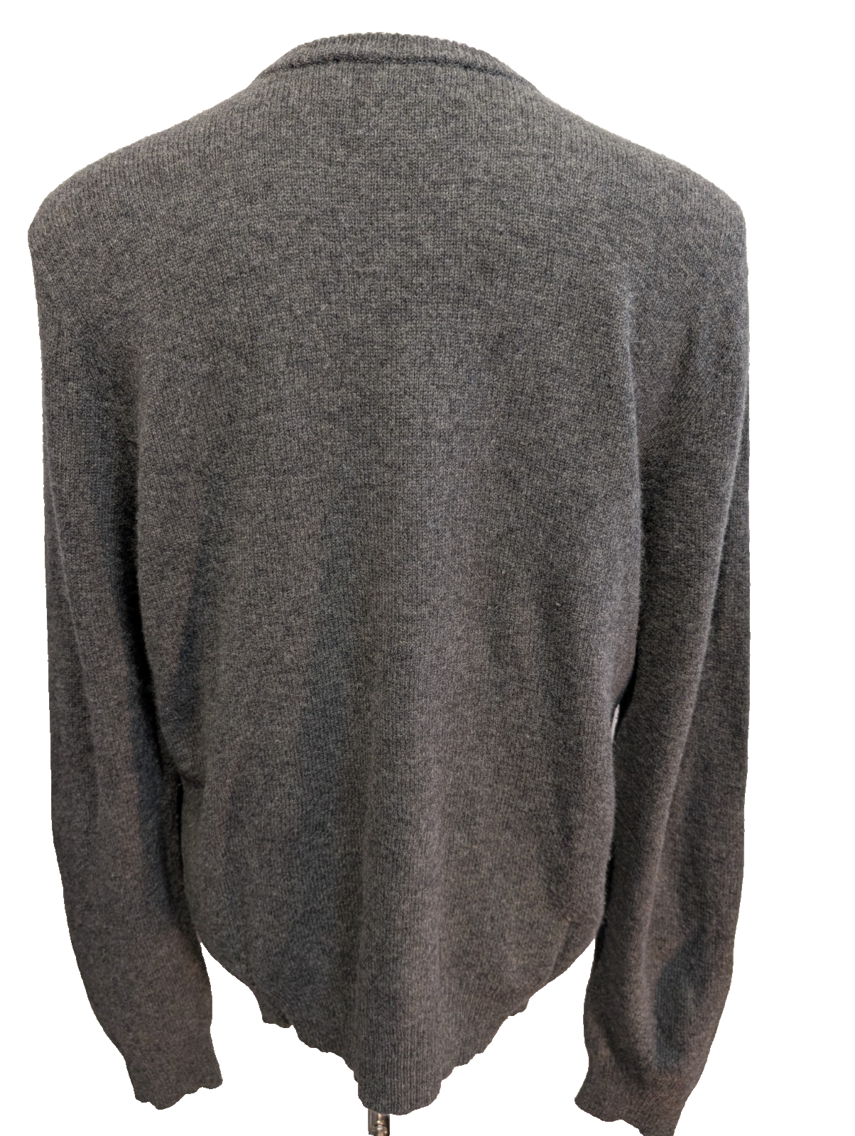 Pull Polo Ralph Lauren Gris Logo Violet - 100% Laine d'Agneau - L - ÉTAT NEUF