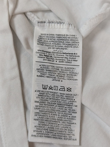 T-Shirt Nike Femme Blanc - Grand Logo Argenté & Violet - Taille S - État Neuf