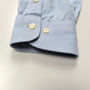 Chemise Burberry L/XL Bleu Clair Logo Brodé Boutons Gravés Coton Manches longues