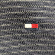 Pull Tommy Hilfiger Homme Col V Marine & Gris - 100% Coton - Taille M