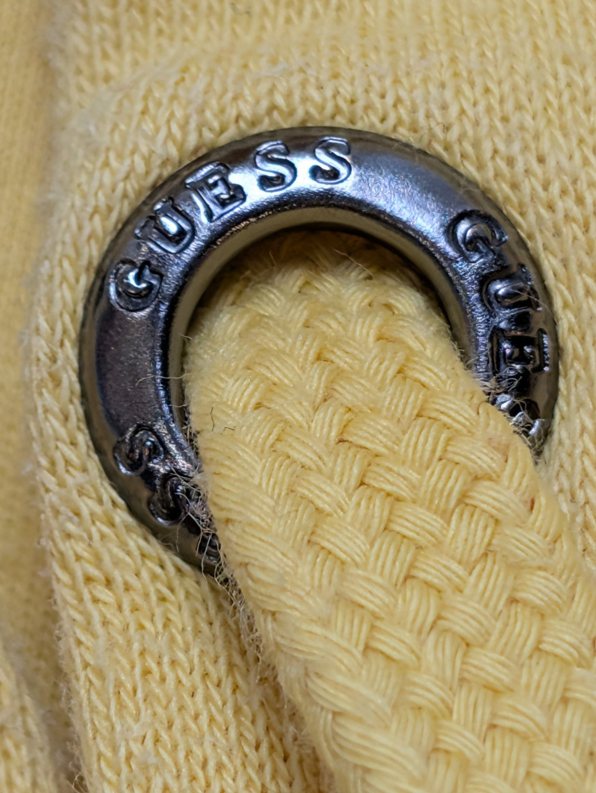 Sweat à capuche Guess Originals Jaune Grands Logos Taille M
