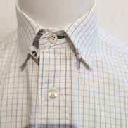 Chemise Tommy Hilfiger Homme Taille M Blanche petits Carreaux Col Pression