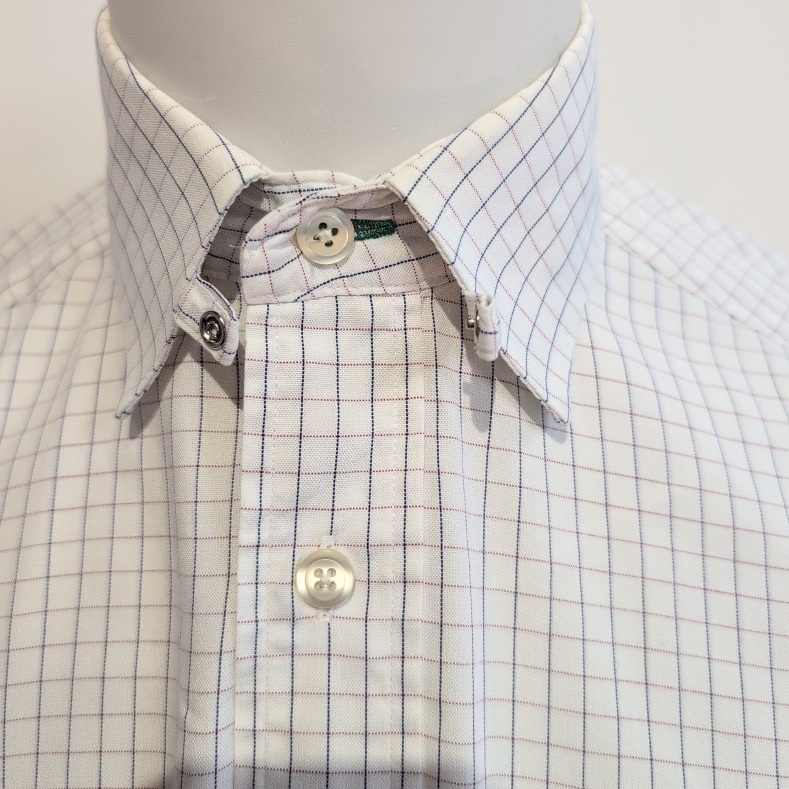 Chemise Tommy Hilfiger Homme Taille M Blanche petits Carreaux Col Pression