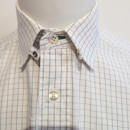 Chemise Tommy Hilfiger Homme Taille M Blanche petits Carreaux Col Pression