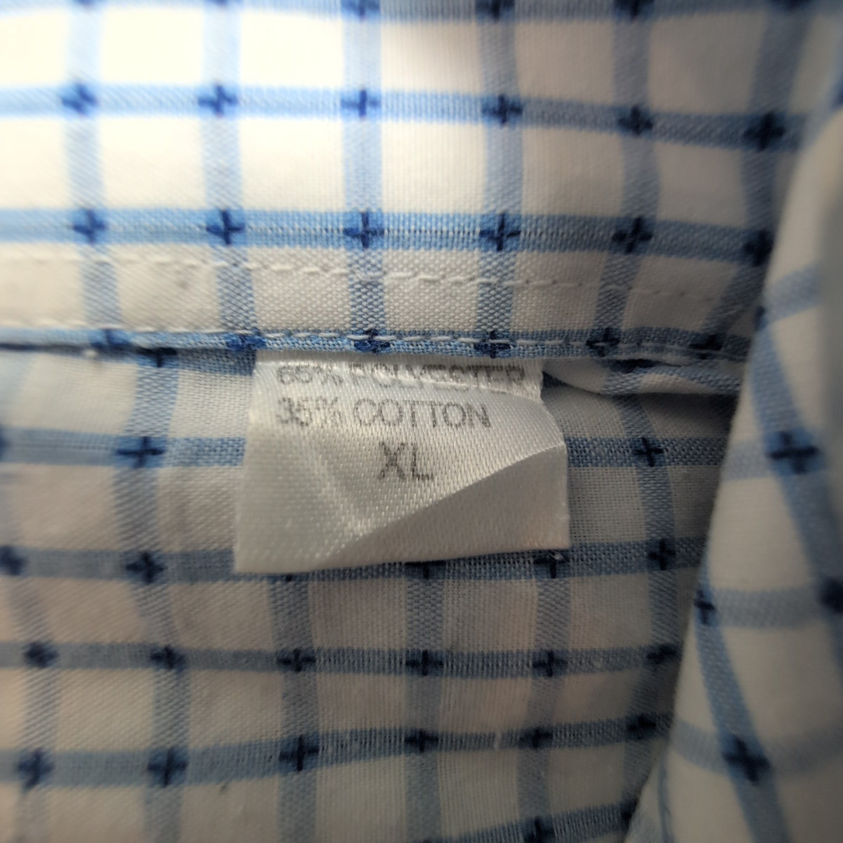 Chemise YVES SAINT LAURENT Bleu Carreaux XL Logo Brodé Manches Courtes