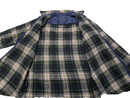 Lord & Taylor Chemise Flanelle Laine Carreaux Vert Bleu Marine L Vintage homme