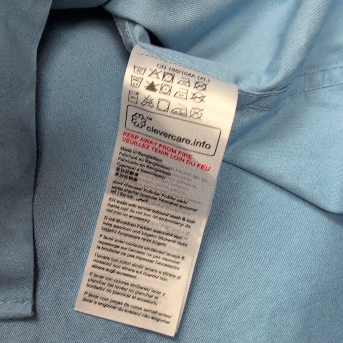 Chemise Esprit New York XXL bleu uni Regular Fit coton neuve sans étiquette