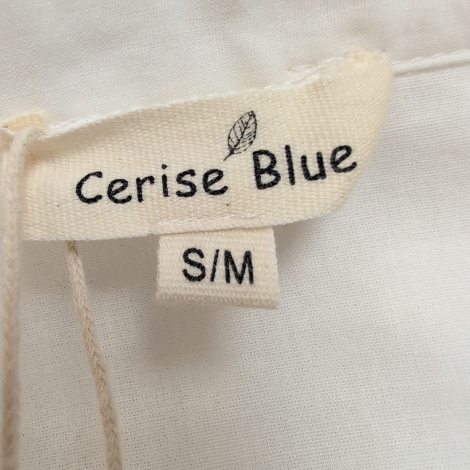 Chemise Cerise Blue femme S/M blanche 100% coton poche strass dorés neuve