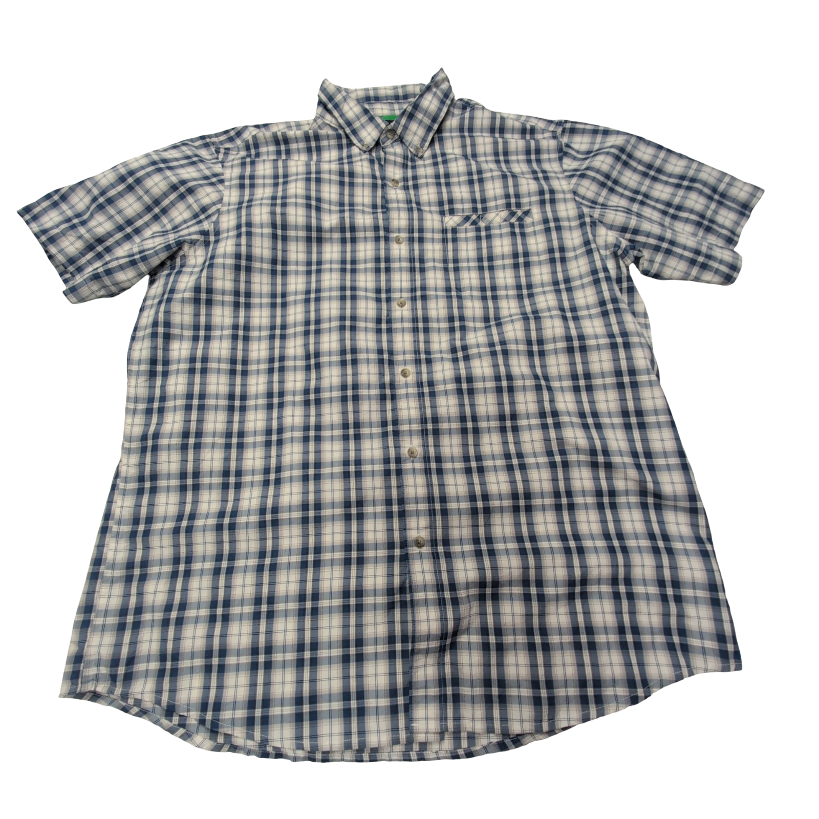 Chemise CHAPS à carreaux bleus manches courtes taille XL #146e