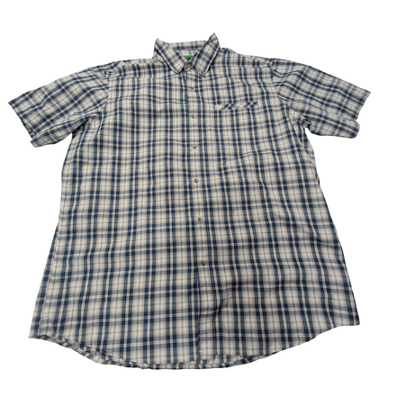 Chemise CHAPS à carreaux bleus manches courtes taille XL #146e