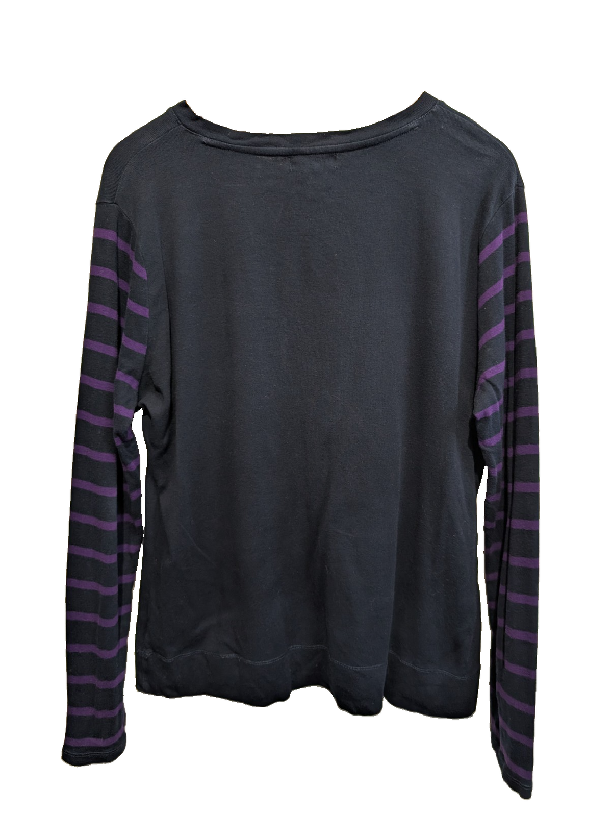 Pull LAUREN Jeans Co Ralph Lauren XL marine rayures violet écusson brodé