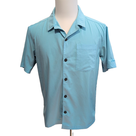 Chemise Hawaïenne Patagonia S Bleu Clair Poisson Trident Brodé Polyester