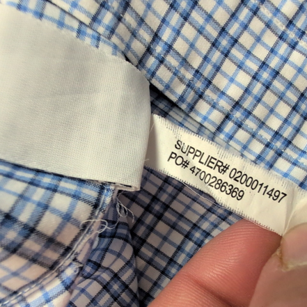 Chemise Polo Ralph Lauren L Bleu Carreaux 100% Coton Sans Logo Classique