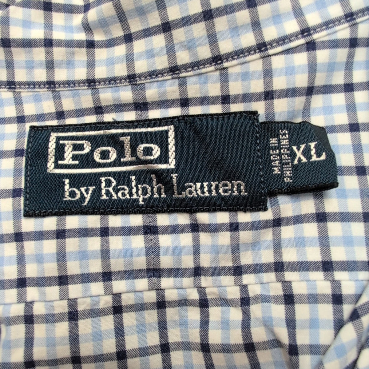 Chemise Polo Ralph Lauren XL Bleue Carreaux Col Classique Coton Shirt
