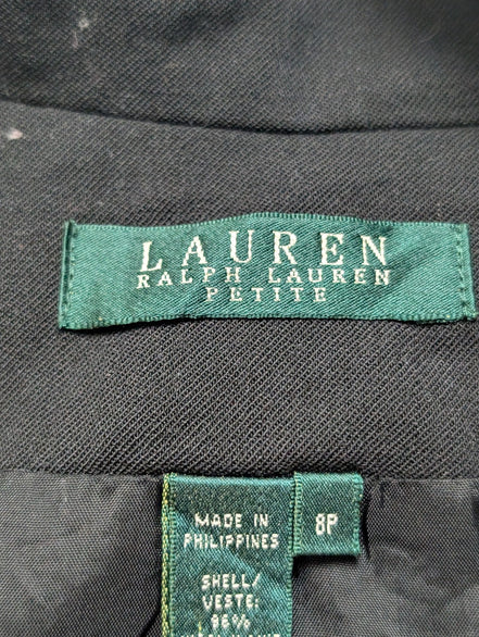 Veste Blazer Lauren Ralph Lauren Femme M 38 8P Noir Laine Stretch